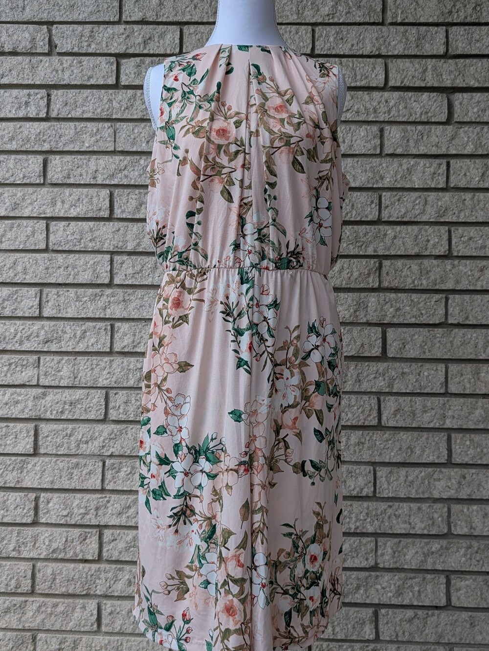 Jumpsuit London Times Blush Pink Floral Print Tank Roses Tie & High Waist Sz 12
